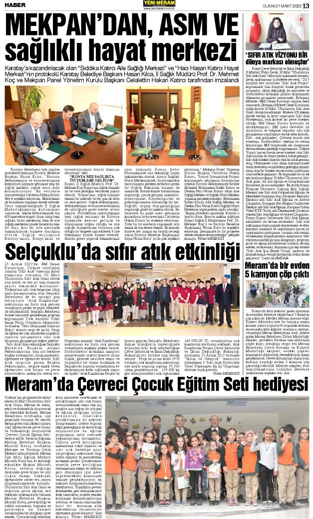 31 Mart 2023 Yeni Meram Gazetesi
