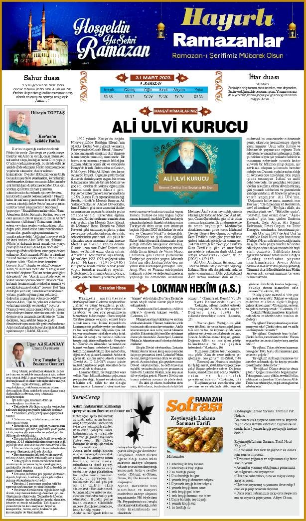 31 Mart 2023 Yeni Meram Gazetesi
