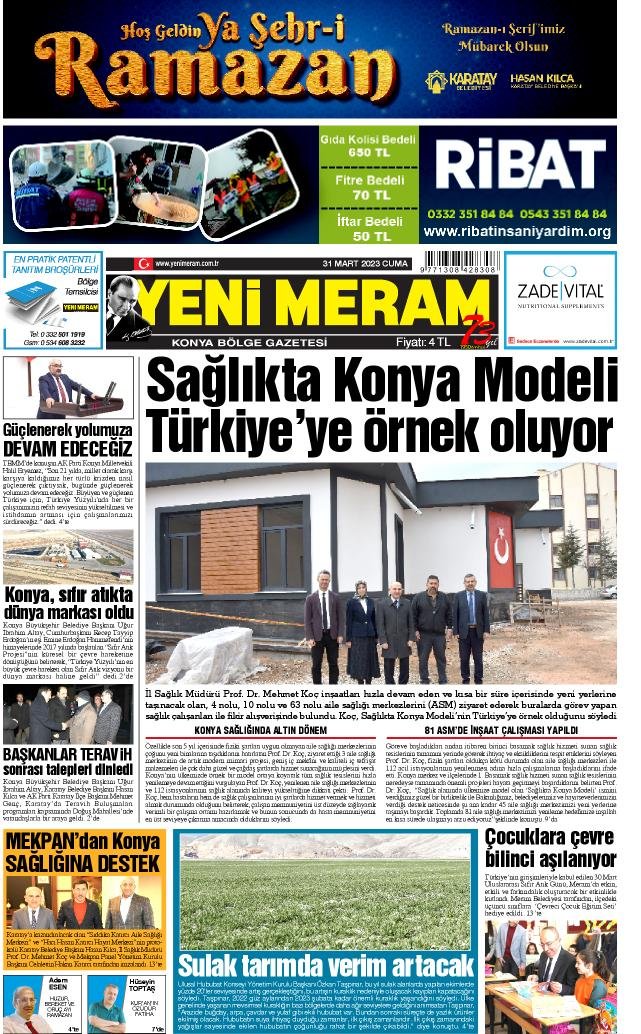 31 Mart 2023 Yeni Meram Gazetesi
