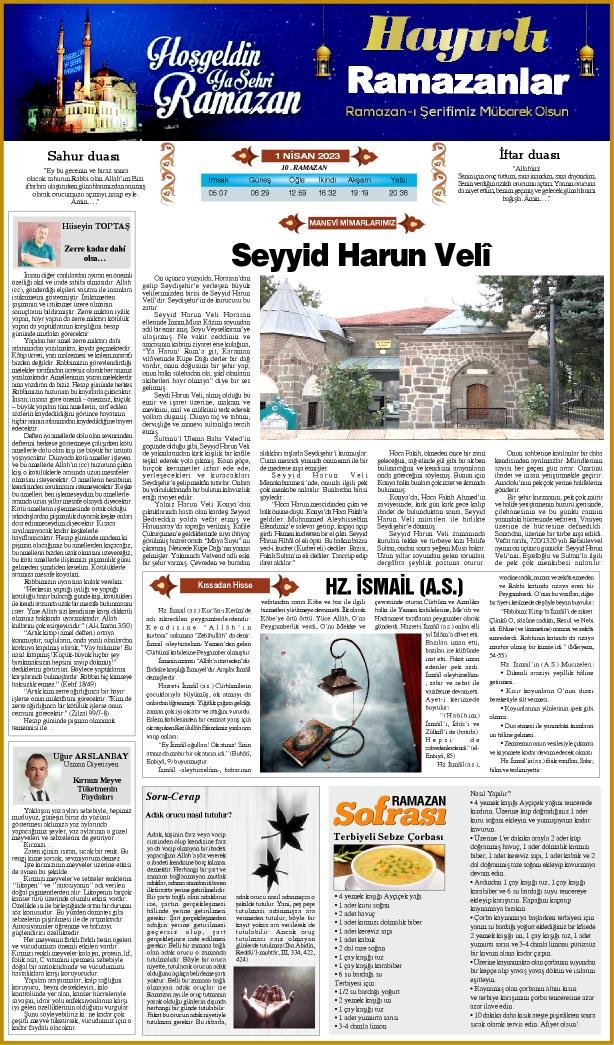 1 Nisan 2023 Yeni Meram Gazetesi