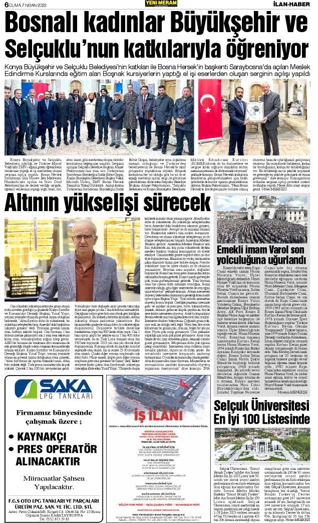 7 Nisan 2023 Yeni Meram Gazetesi
