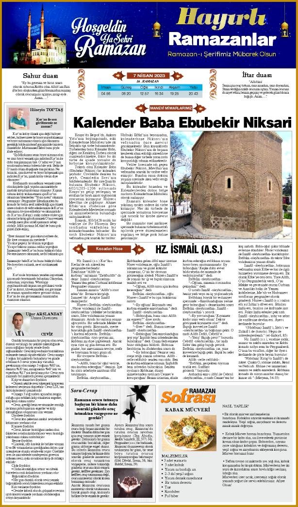 7 Nisan 2023 Yeni Meram Gazetesi
