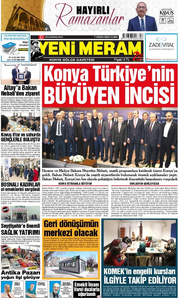 7 Nisan 2023 Yeni Meram Gazetesi
