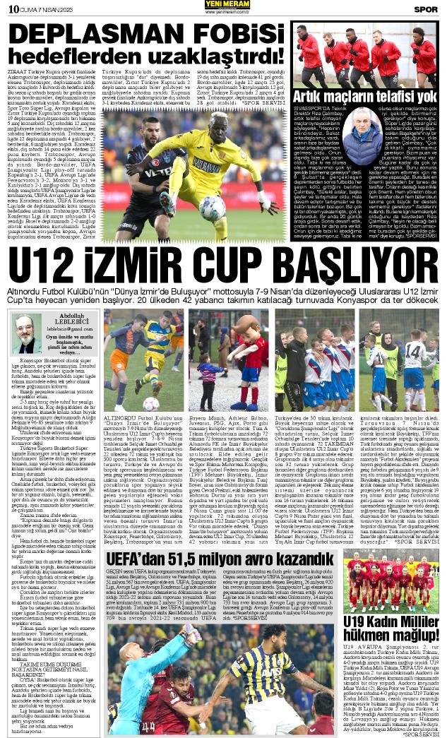 7 Nisan 2023 Yeni Meram Gazetesi
