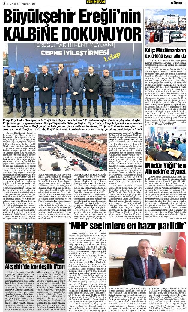 8 Nisan 2023 Yeni Meram Gazetesi
