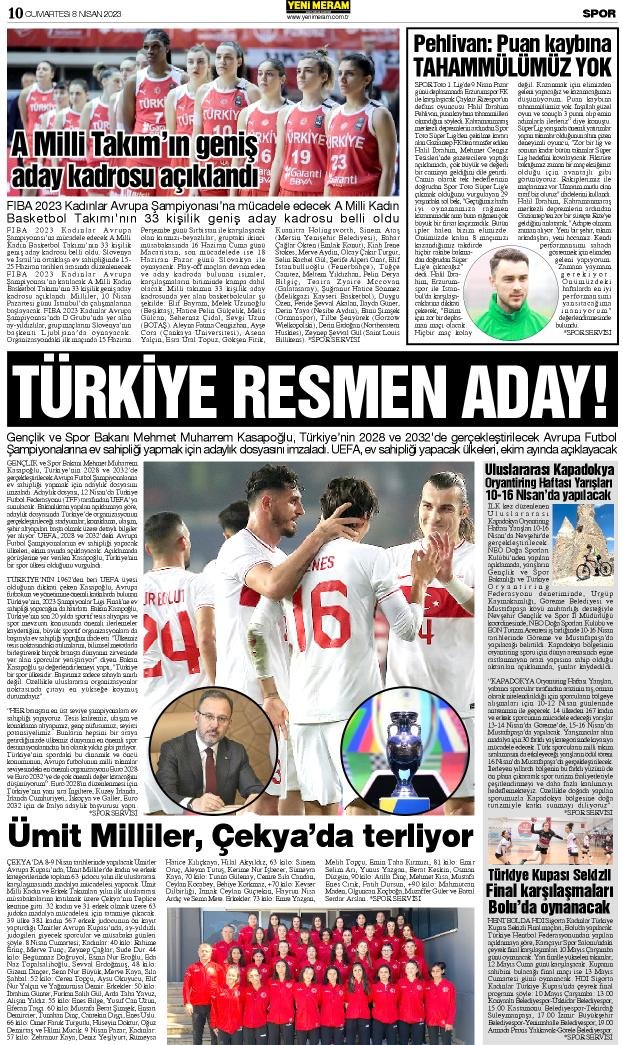 8 Nisan 2023 Yeni Meram Gazetesi
