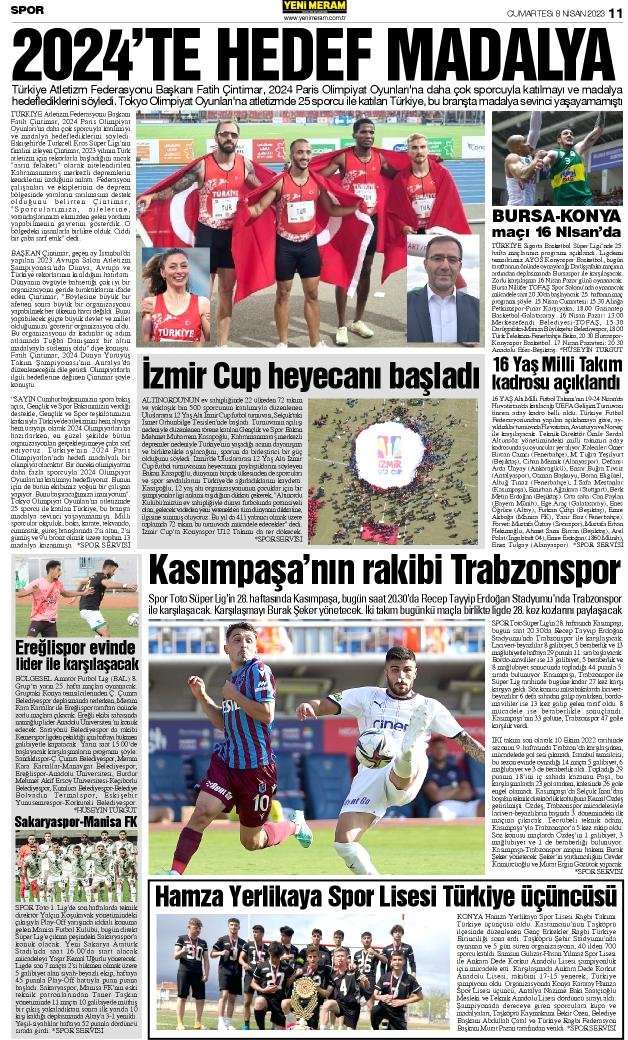 8 Nisan 2023 Yeni Meram Gazetesi
