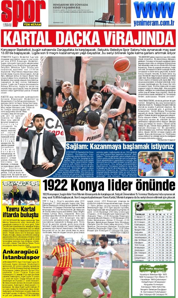 8 Nisan 2023 Yeni Meram Gazetesi
