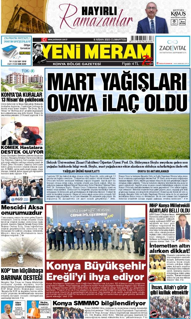 8 Nisan 2023 Yeni Meram Gazetesi
