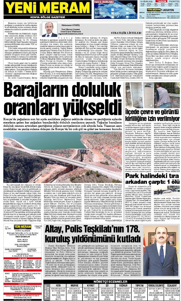 10 Nisan 2023 Yeni Meram Gazetesi
