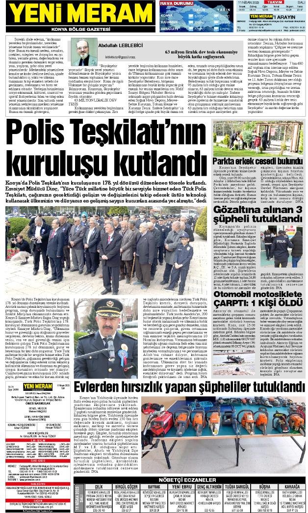 11 Nisan 2023 Yeni Meram Gazetesi
