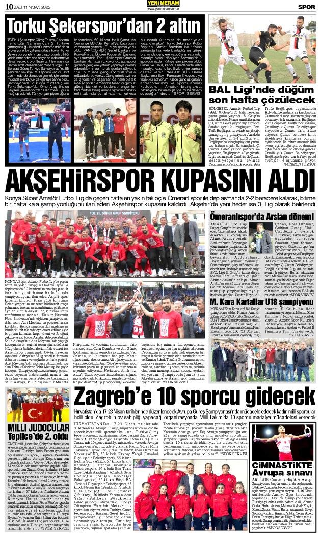 11 Nisan 2023 Yeni Meram Gazetesi
