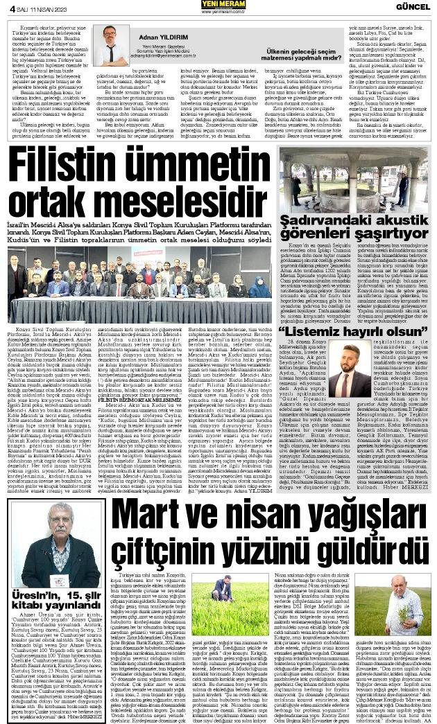 11 Nisan 2023 Yeni Meram Gazetesi
