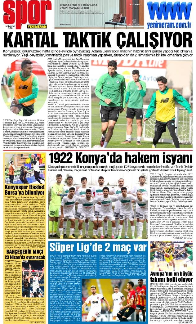 14 Nisan 2023 Yeni Meram Gazetesi
