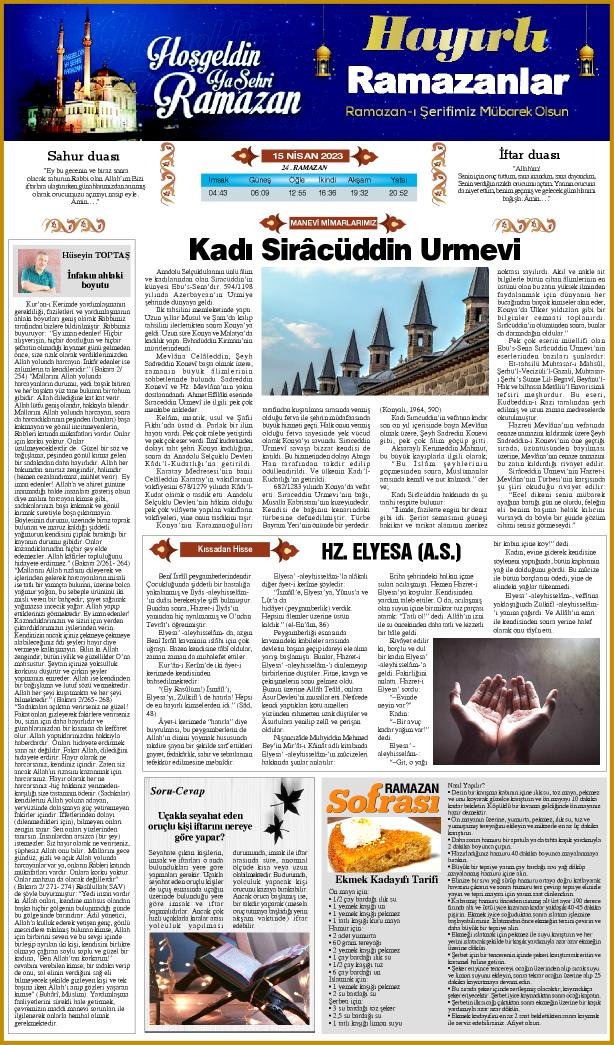 15 Nisan 2023 Yeni Meram Gazetesi