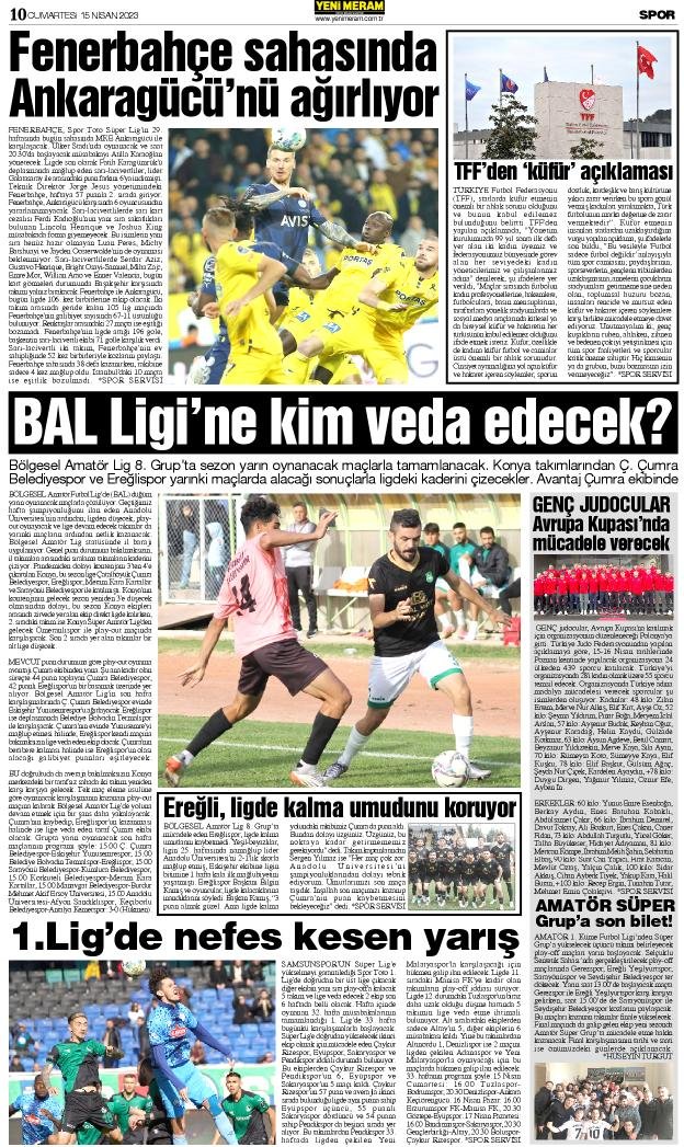 15 Nisan 2023 Yeni Meram Gazetesi