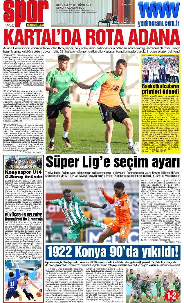 17 Nisan 2023 Yeni Meram Gazetesi
