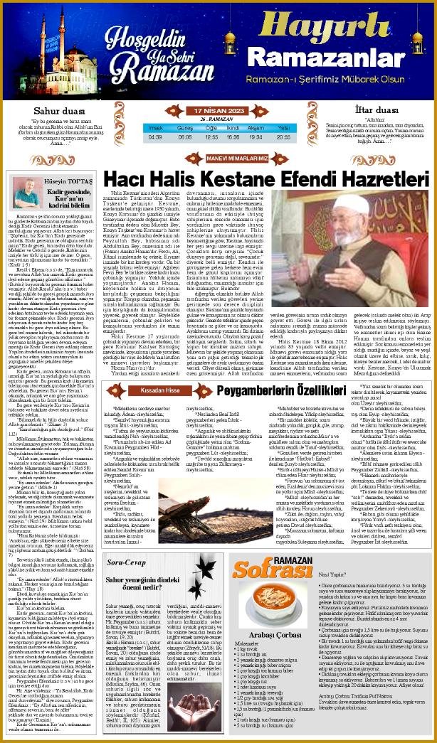 17 Nisan 2023 Yeni Meram Gazetesi
