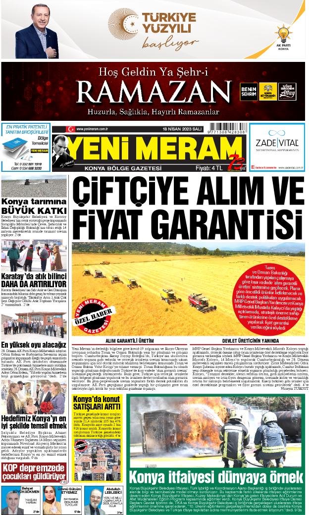 18 Nisan 2023 Yeni Meram Gazetesi
