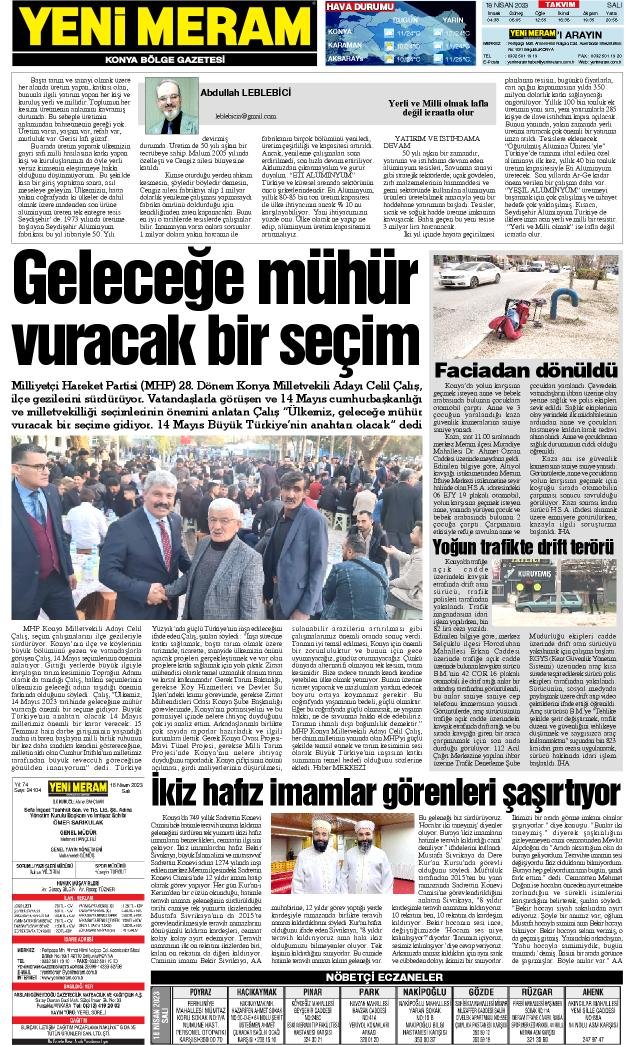 18 Nisan 2023 Yeni Meram Gazetesi
