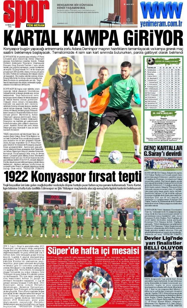 18 Nisan 2023 Yeni Meram Gazetesi
