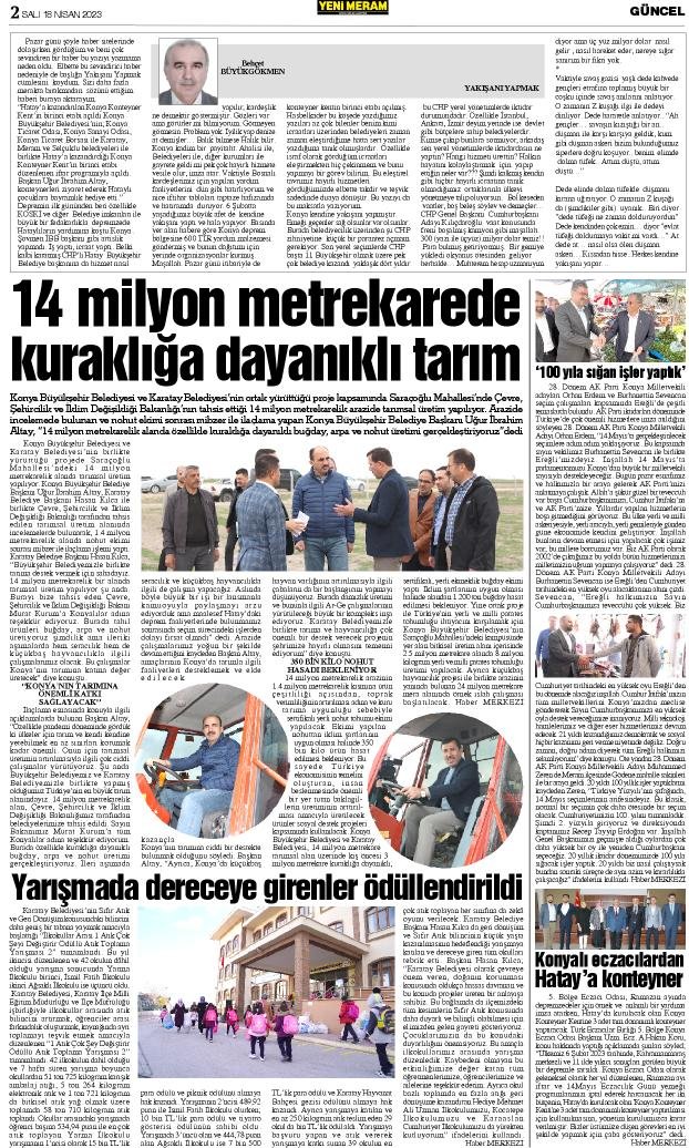 18 Nisan 2023 Yeni Meram Gazetesi
