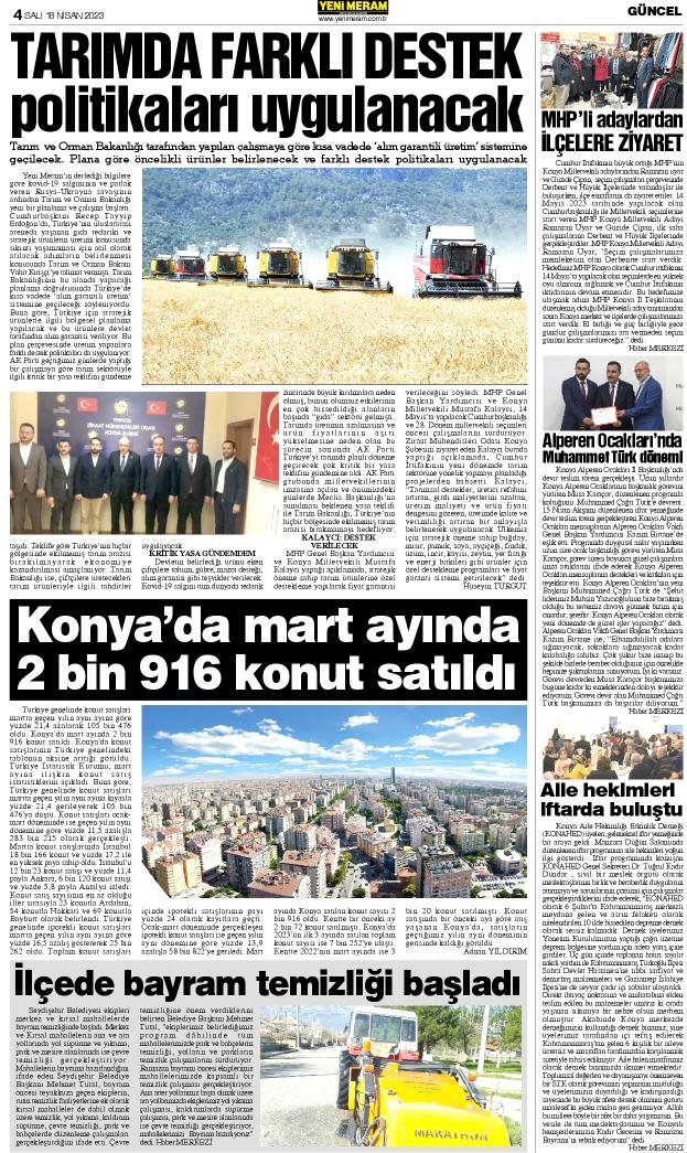 18 Nisan 2023 Yeni Meram Gazetesi
