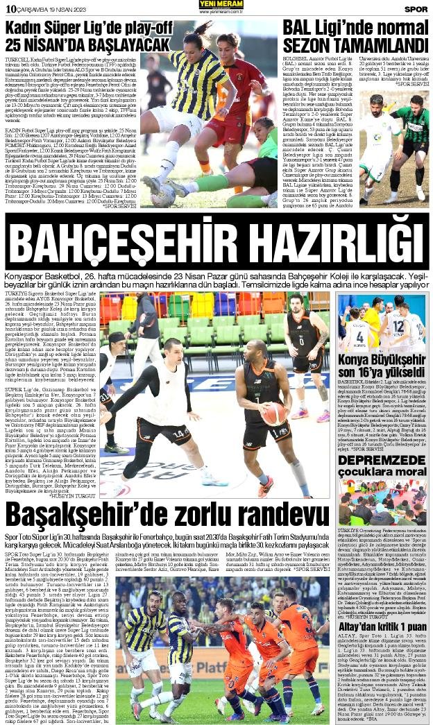 19 Nisan 2023 Yeni Meram Gazetesi
