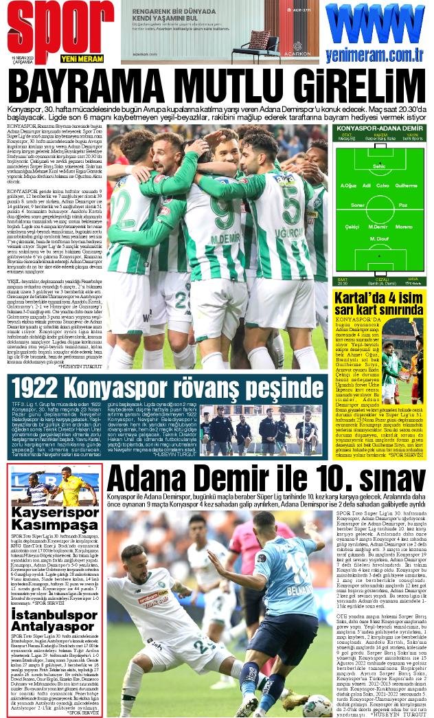 19 Nisan 2023 Yeni Meram Gazetesi
