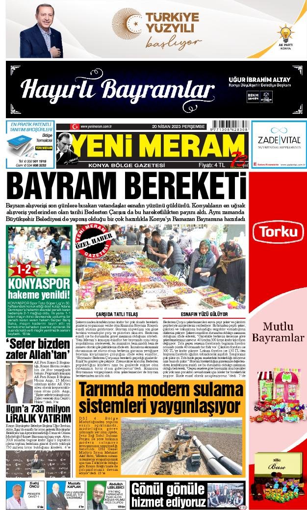 20 Nisan 2023 Yeni Meram Gazetesi
