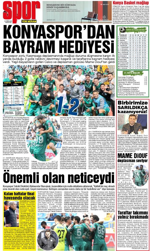 24 Nisan 2023 Yeni Meram Gazetesi
