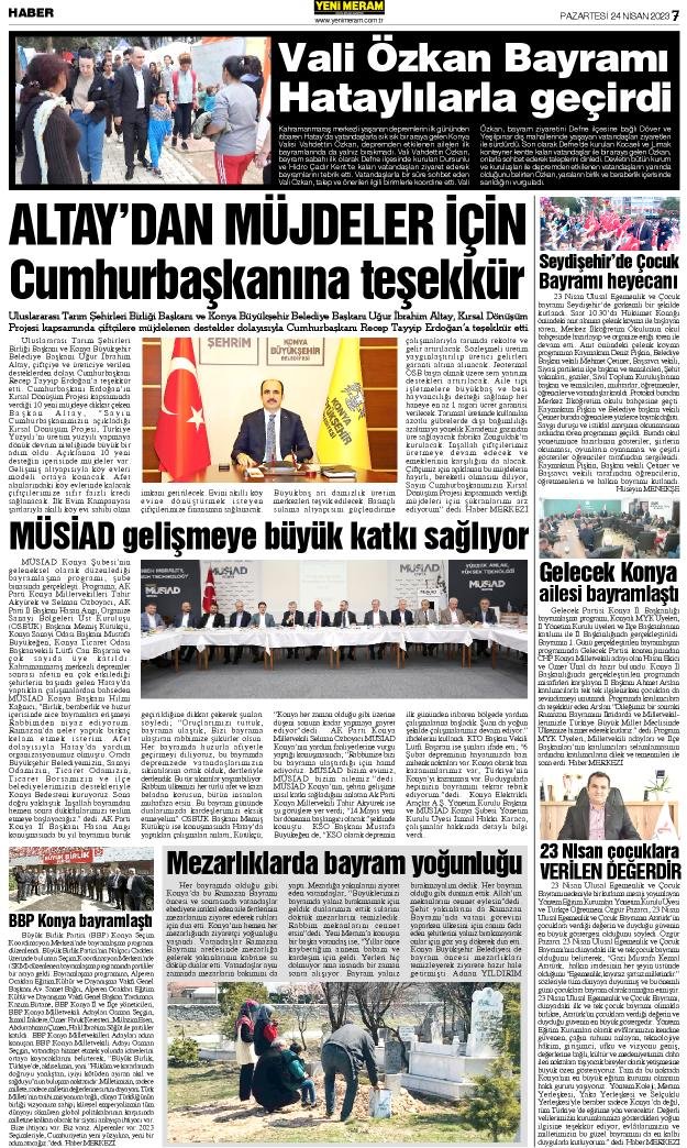 24 Nisan 2023 Yeni Meram Gazetesi
