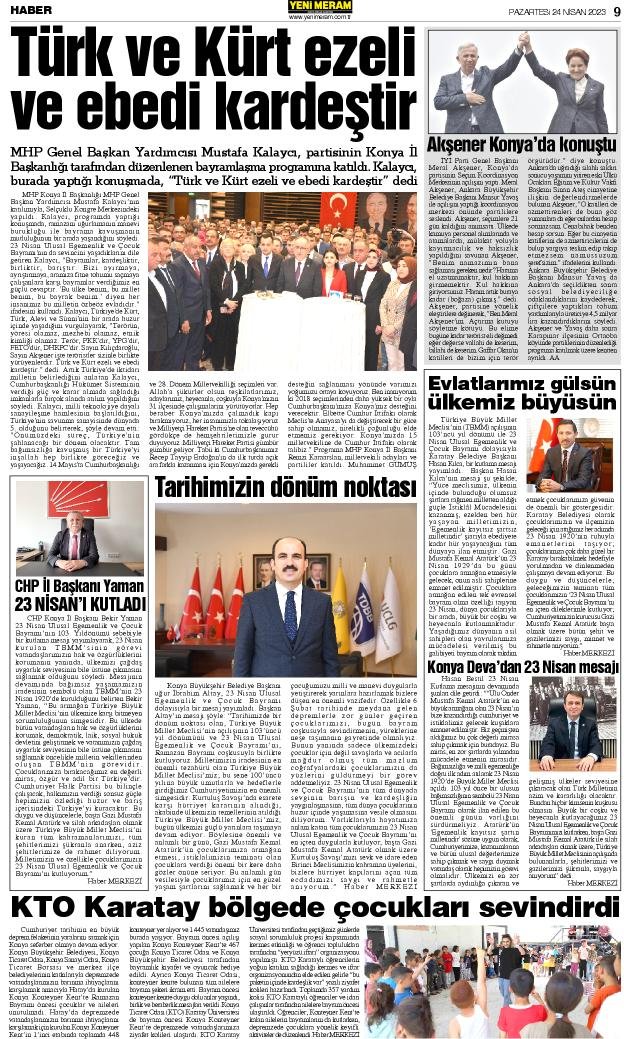 24 Nisan 2023 Yeni Meram Gazetesi
