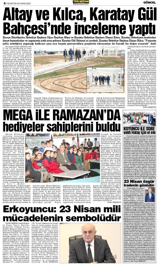 24 Nisan 2023 Yeni Meram Gazetesi
