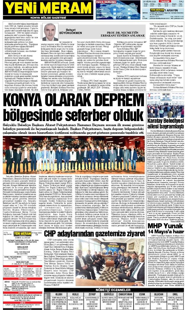 25 Nisan 2023 Yeni Meram Gazetesi
