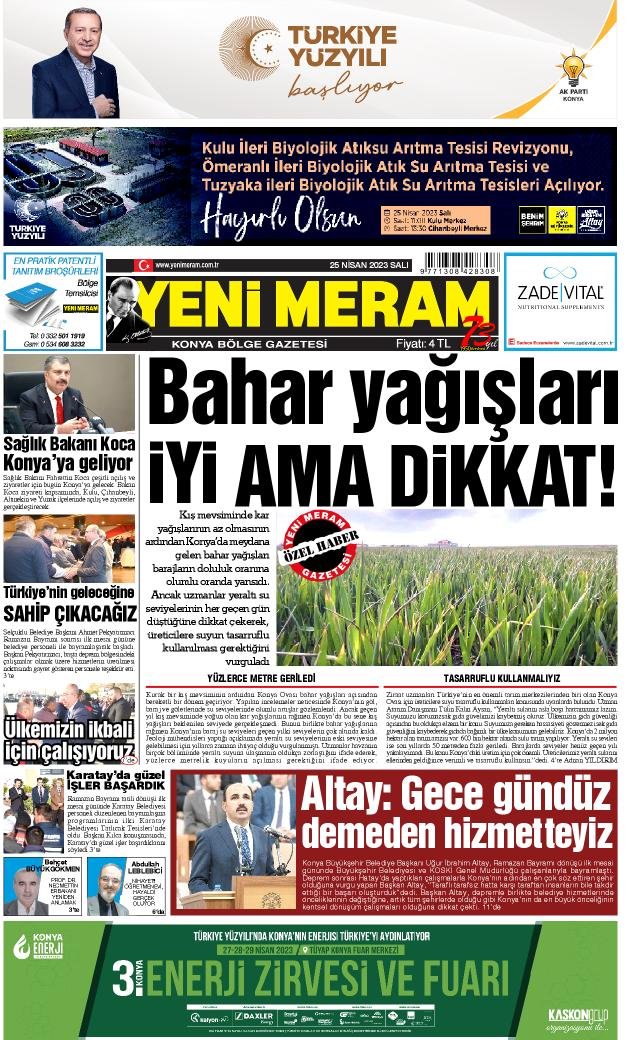 25 Nisan 2023 Yeni Meram Gazetesi
