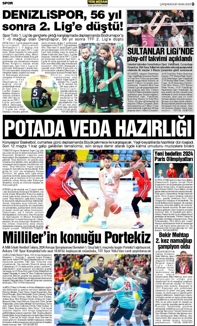 26 Nisan 2023 Yeni Meram Gazetesi
