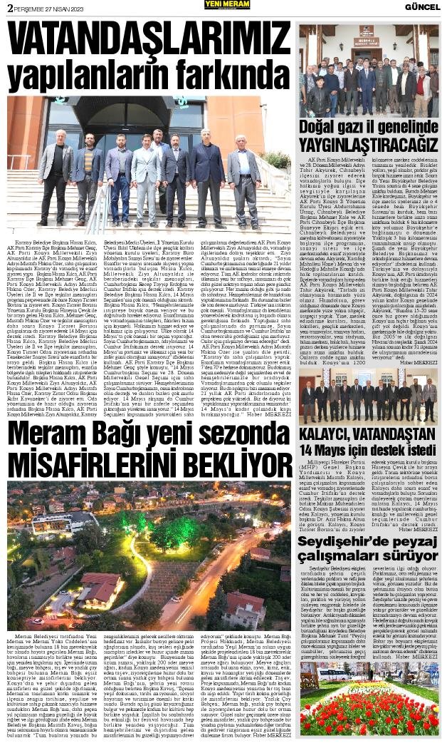 27 Nisan 2023 Yeni Meram Gazetesi
