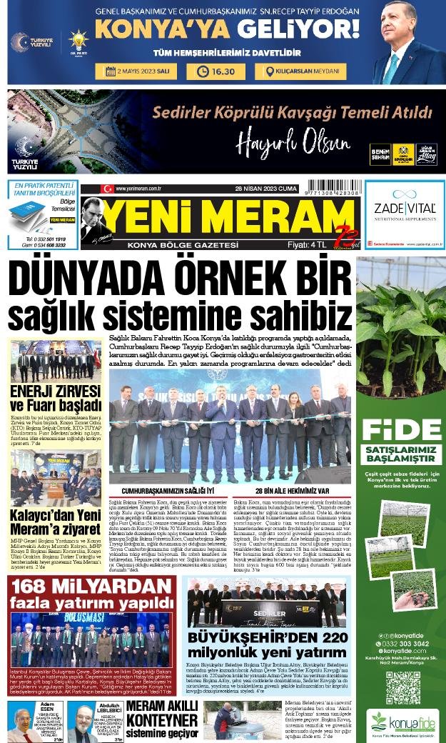 28 Nisan 2023 Yeni Meram Gazetesi
