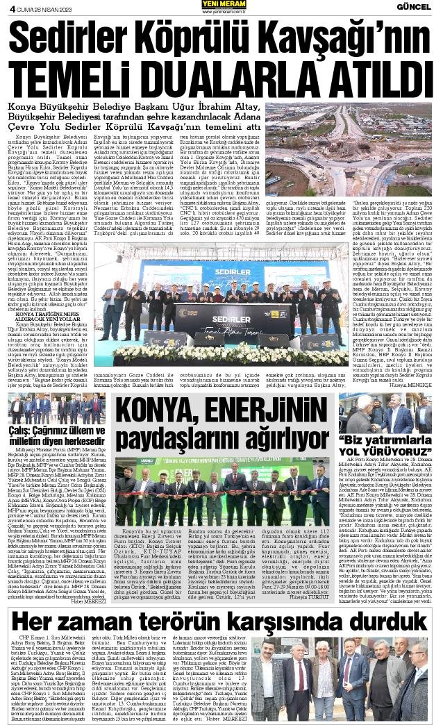 28 Nisan 2023 Yeni Meram Gazetesi
