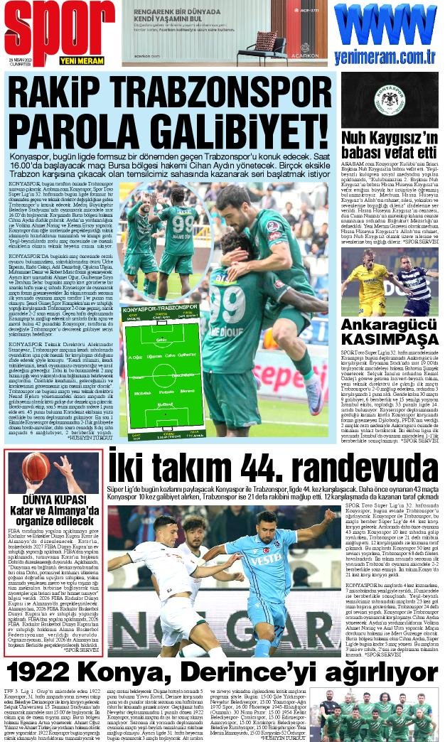 29 Nisan 2023 Yeni Meram Gazetesi