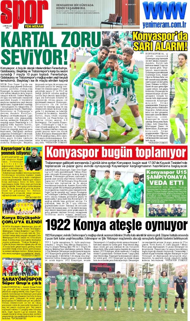 2 Mayıs 2023 Yeni Meram Gazetesi
