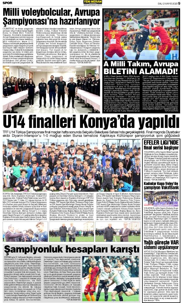 2 Mayıs 2023 Yeni Meram Gazetesi
