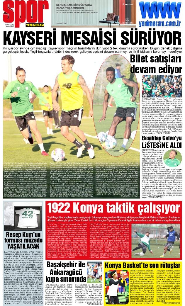 4 Mayıs 2023 Yeni Meram Gazetesi
