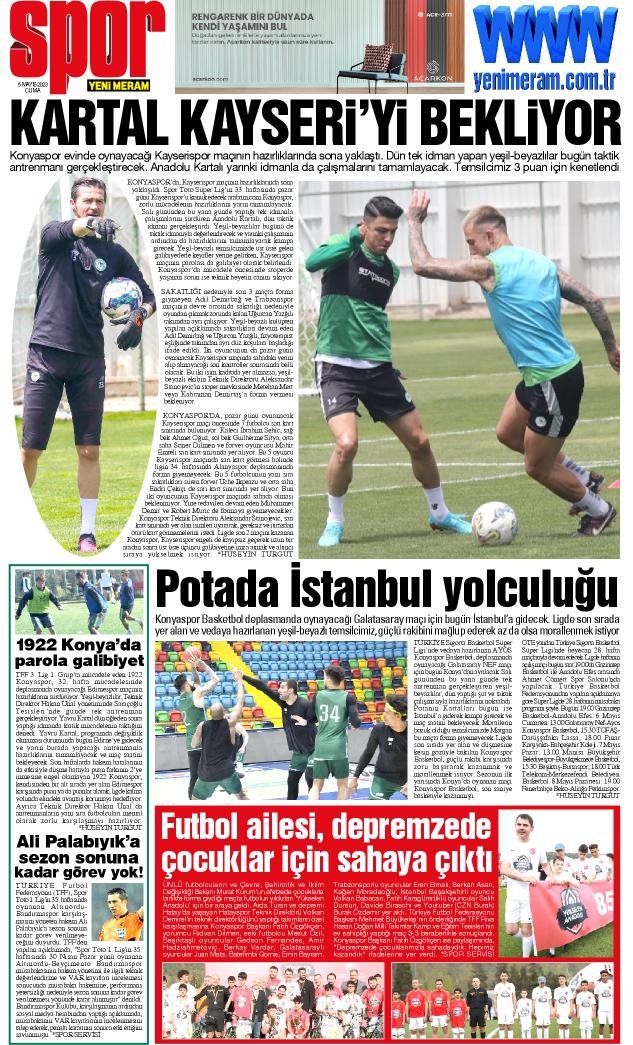 5 Mayıs 2023 Yeni Meram Gazetesi
