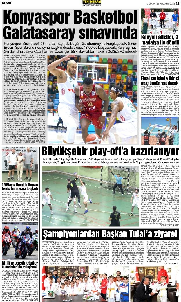 6 Mayıs 2023 Yeni Meram Gazetesi