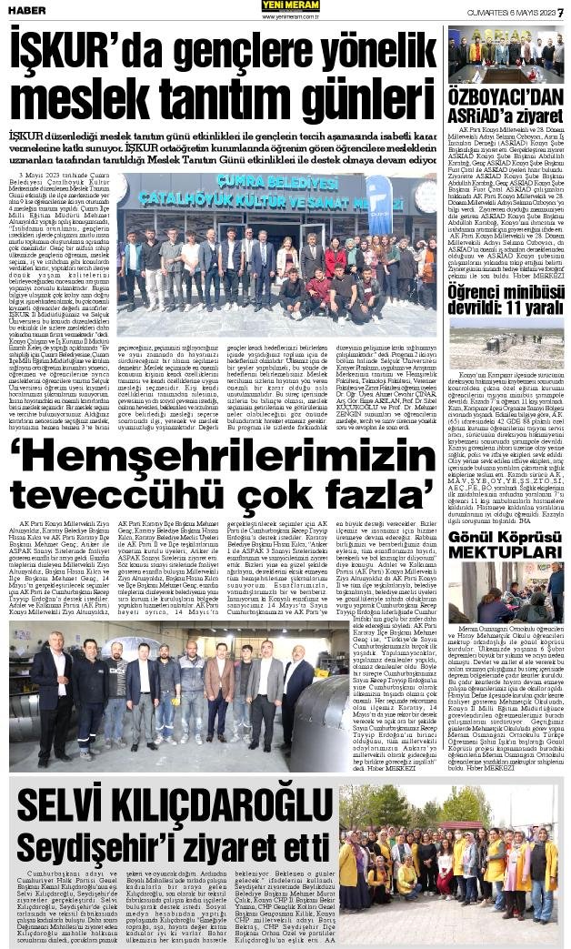 6 Mayıs 2023 Yeni Meram Gazetesi