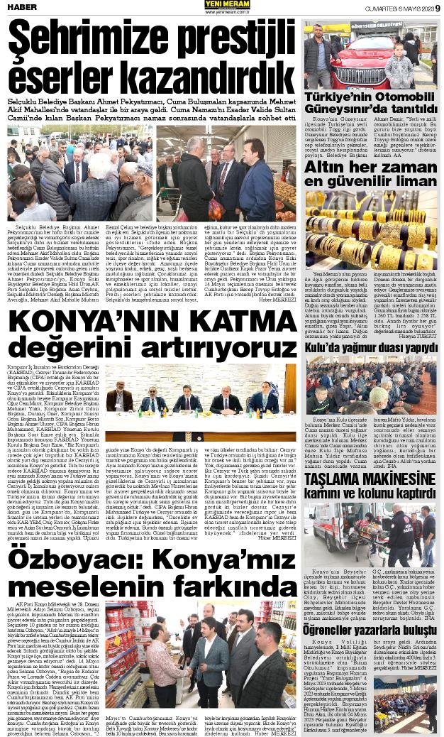 6 Mayıs 2023 Yeni Meram Gazetesi