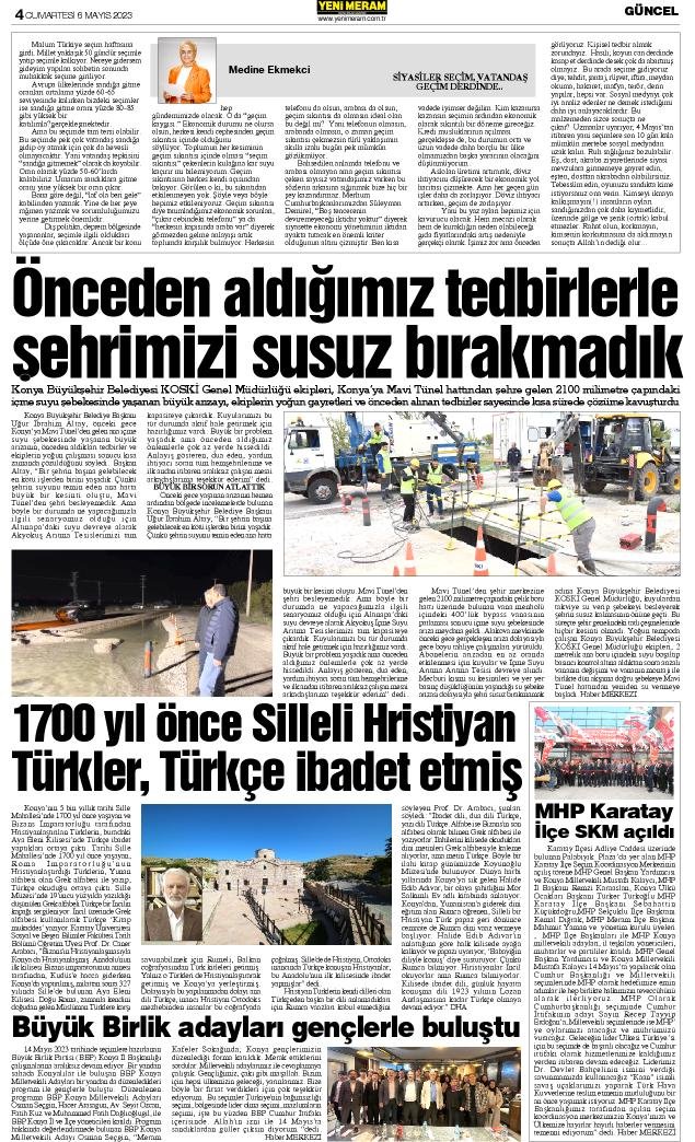 6 Mayıs 2023 Yeni Meram Gazetesi