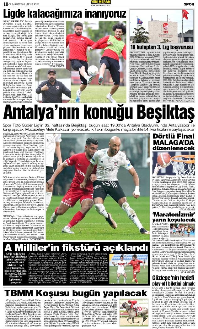 6 Mayıs 2023 Yeni Meram Gazetesi